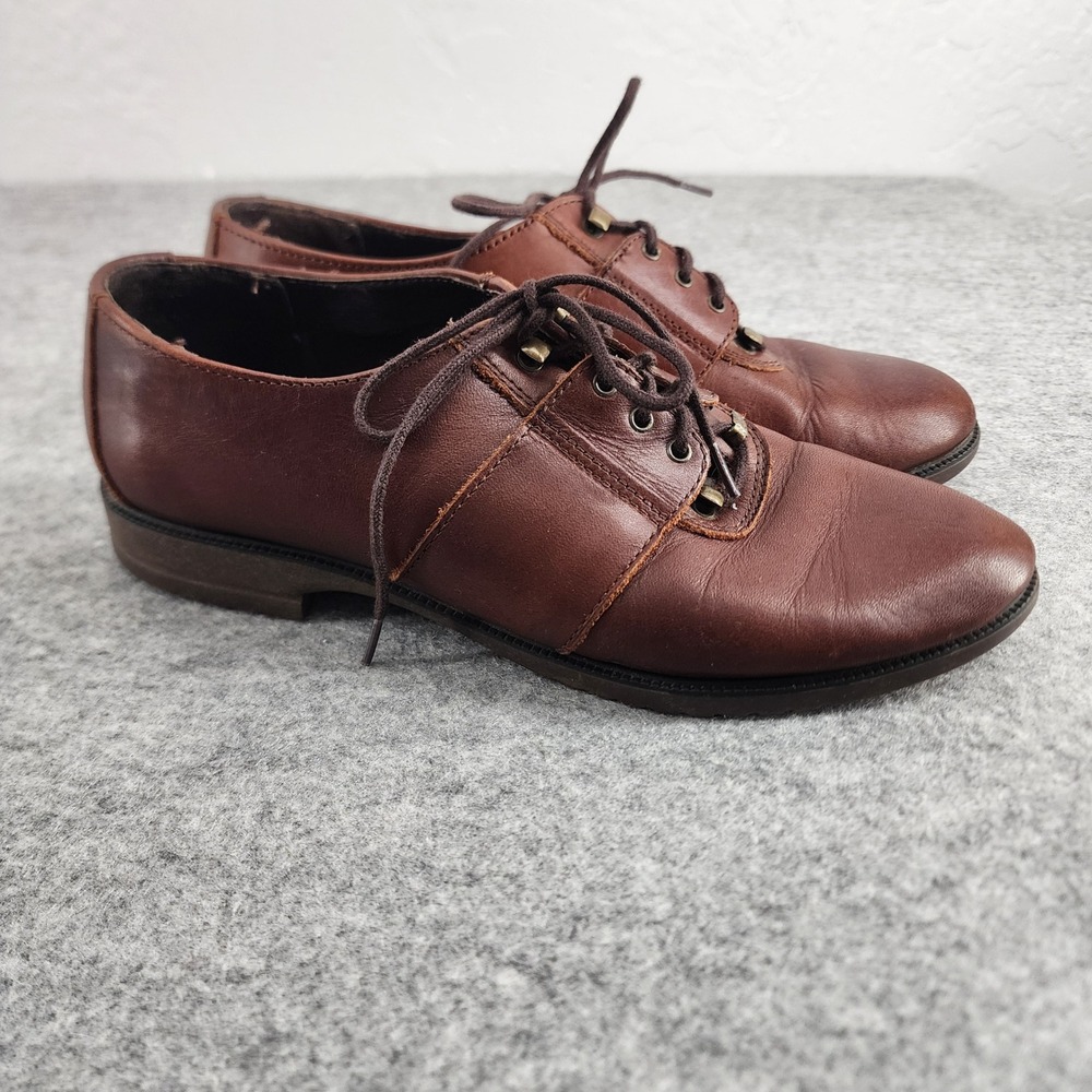 Bass | Brown Leather Lace Up Oxford Shoes Twee Vintage Academic Preppy Womens